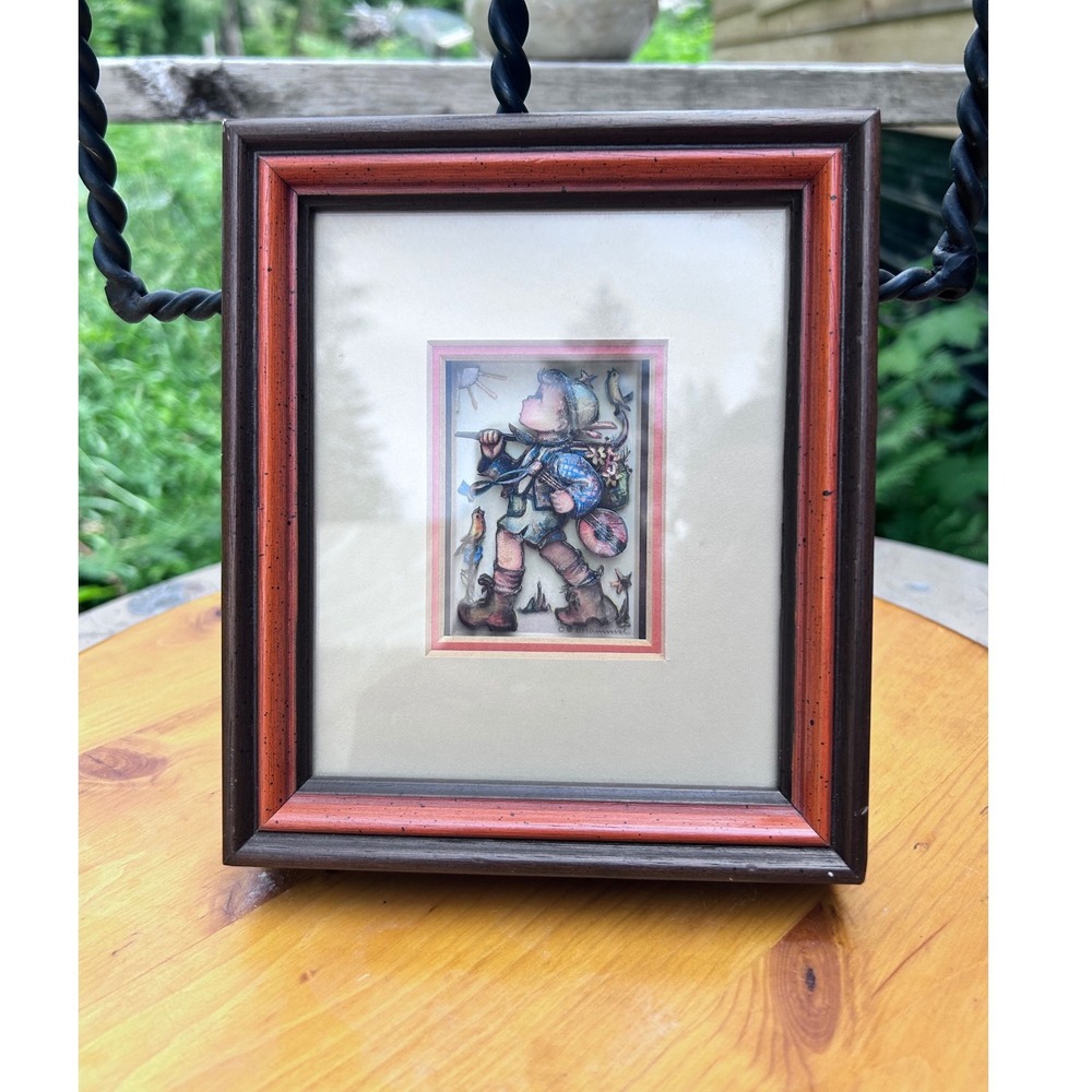 Vintage The Wandering Boy 3D Shadow Box Framed Wall Art‎ Brown Hummel Hummel